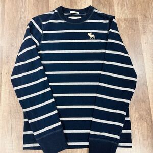 Abercrombie Kids boys Navy and White Striped Long Sleeve Tee